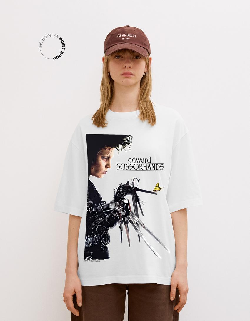 Tricou Edward Scissorhands mânecă scurtă-Alb