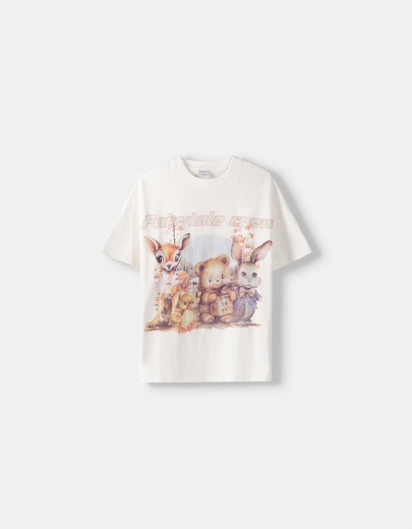 تيشرت بأكمام قصيرة وطبعة-كريمي-4