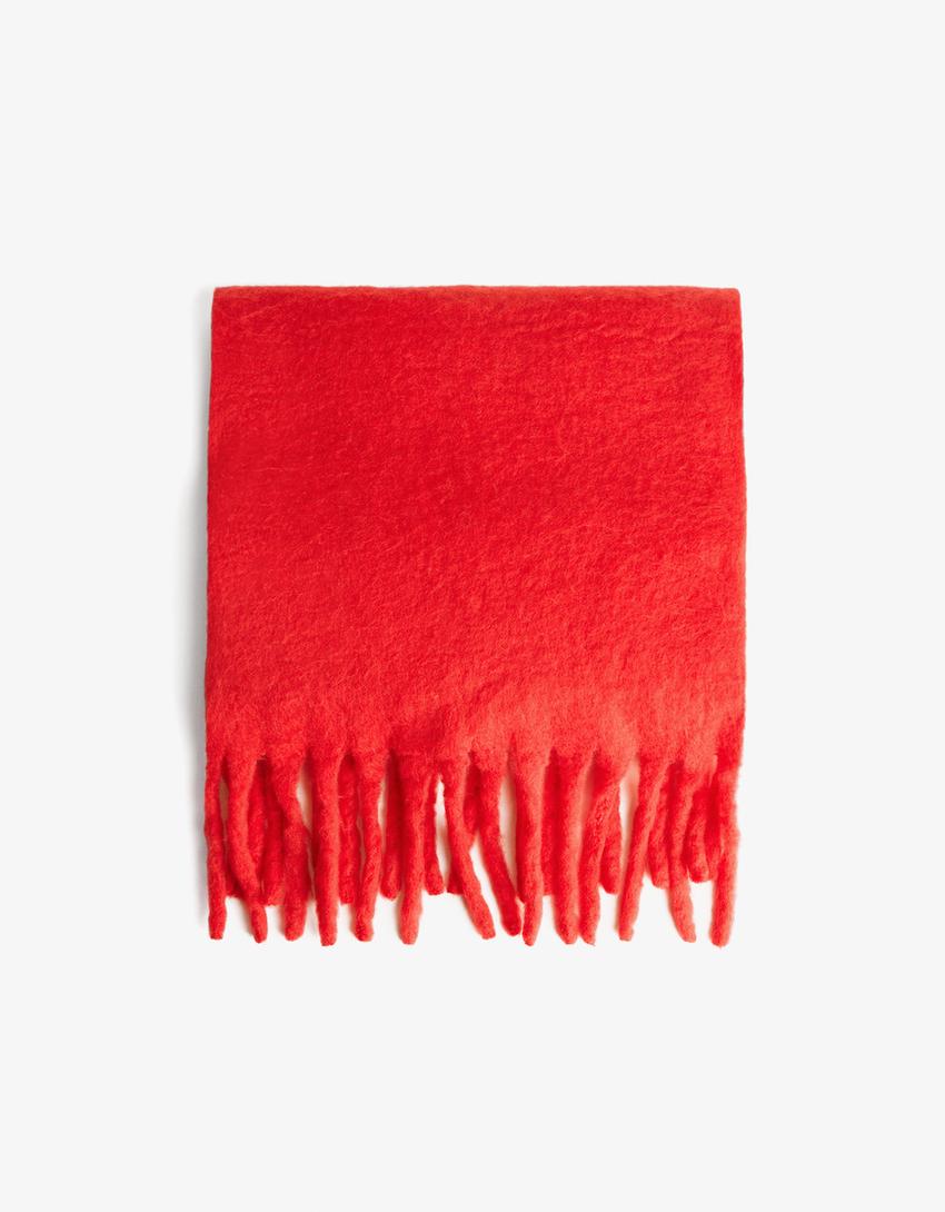 Solid-coloured scarf-Red