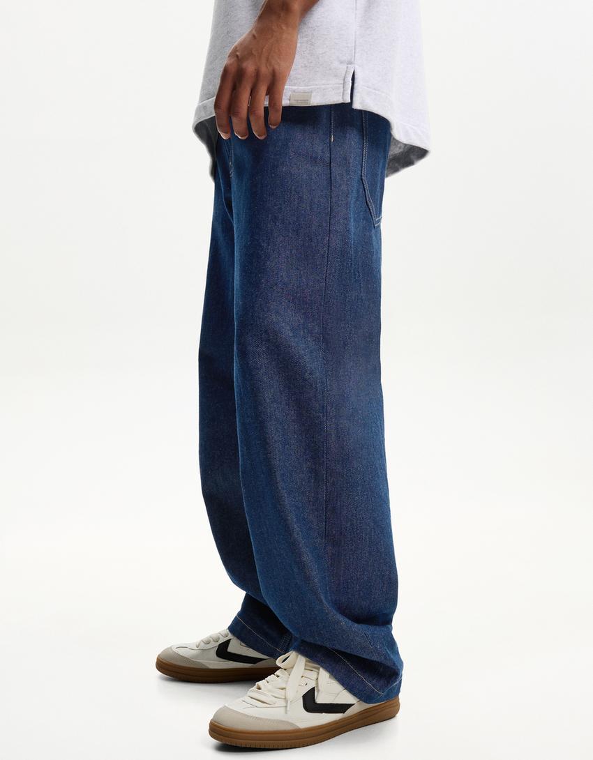 ג'ינס Super baggy-כחול נייבי-2