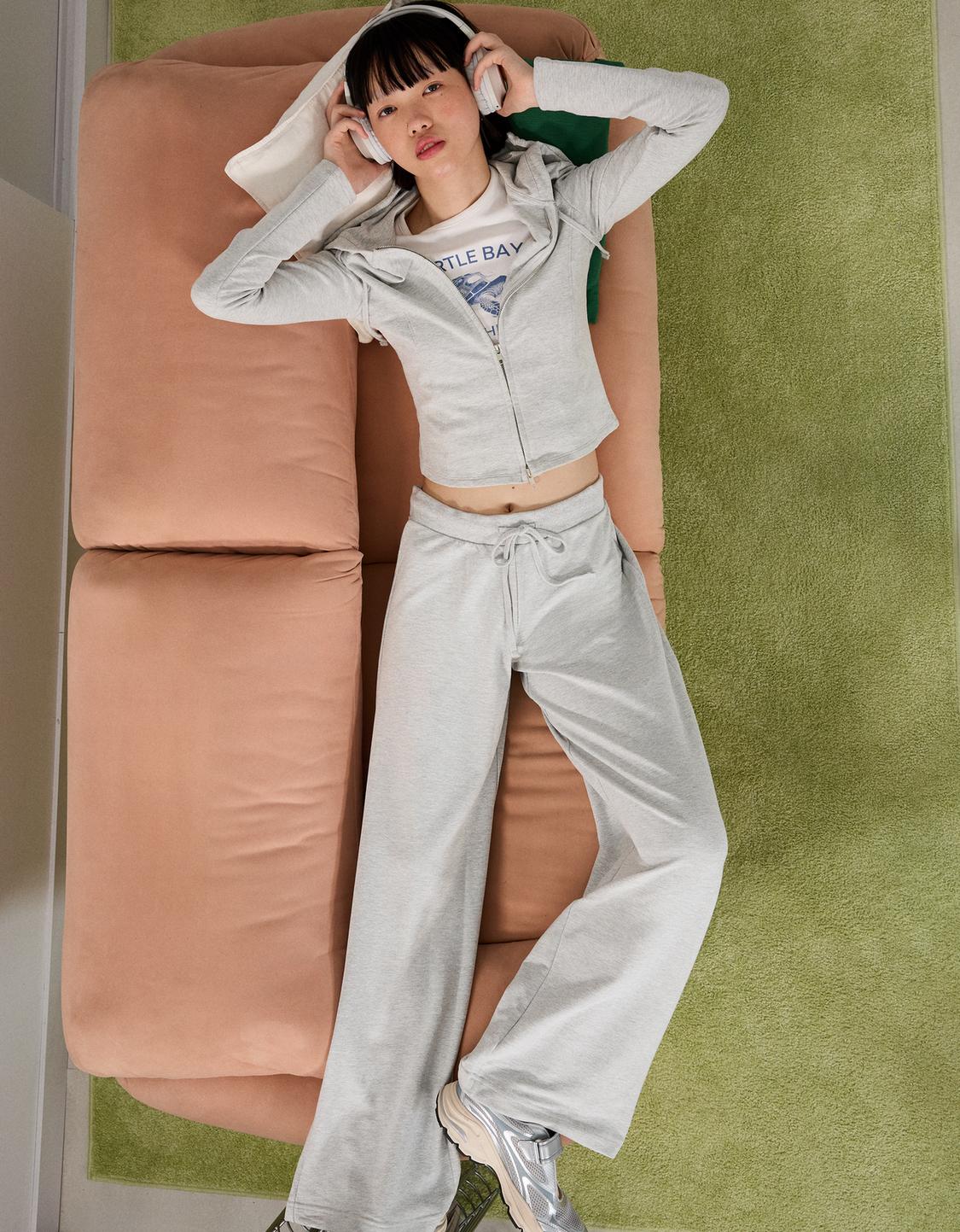 Plush jersey trousers