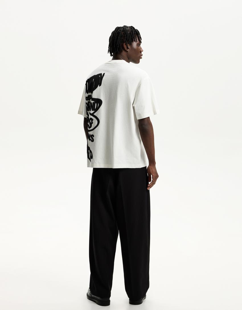 Short sleeve T-shirt with print-Off white