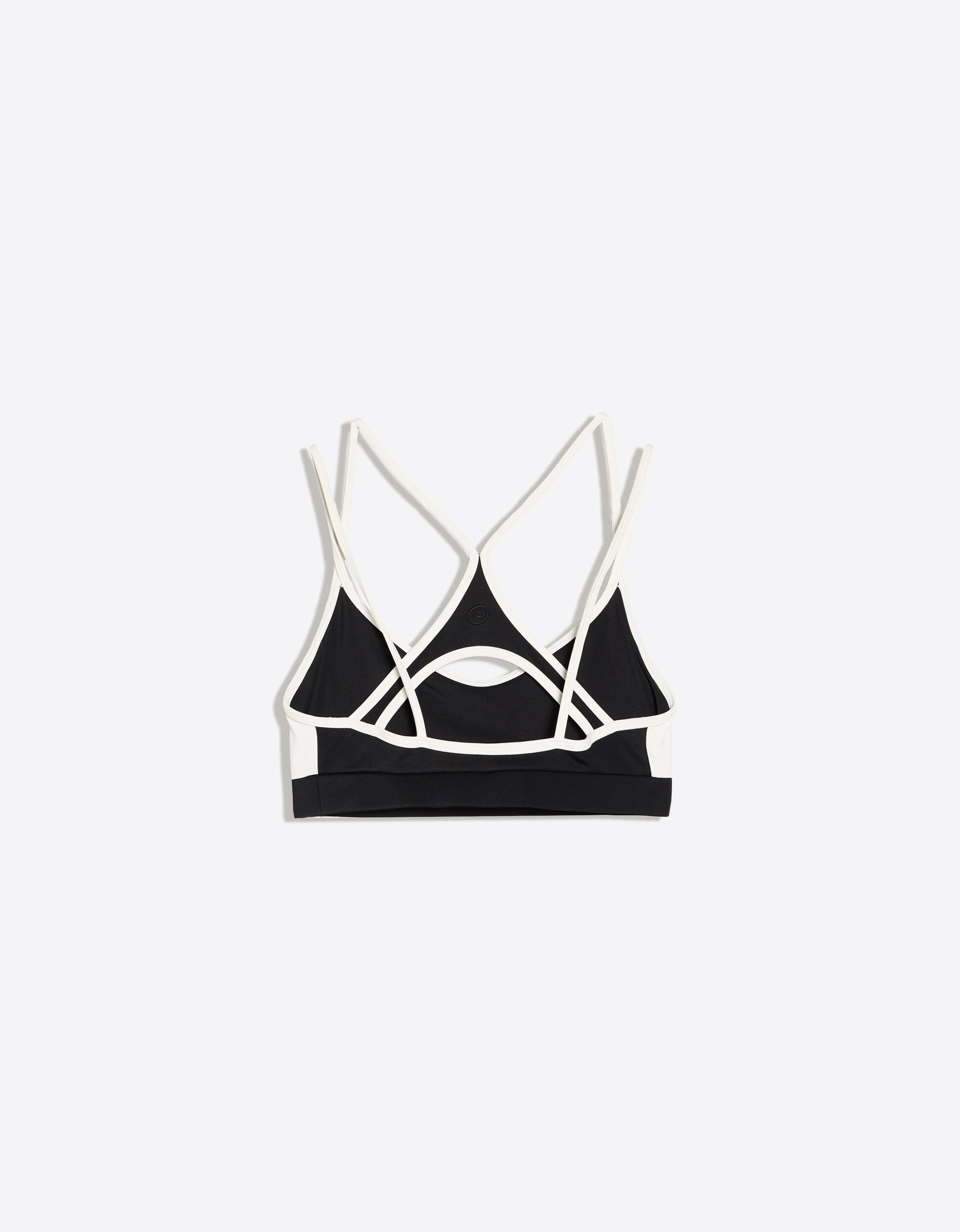 Breathable & Quick Dry contrast technical fabric top — Black