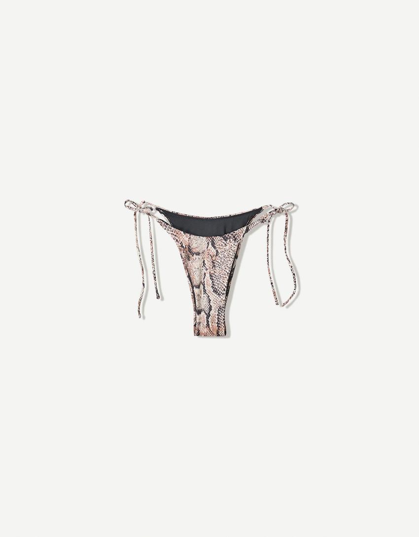 Bikinihose mit Animalprint-Grau-3