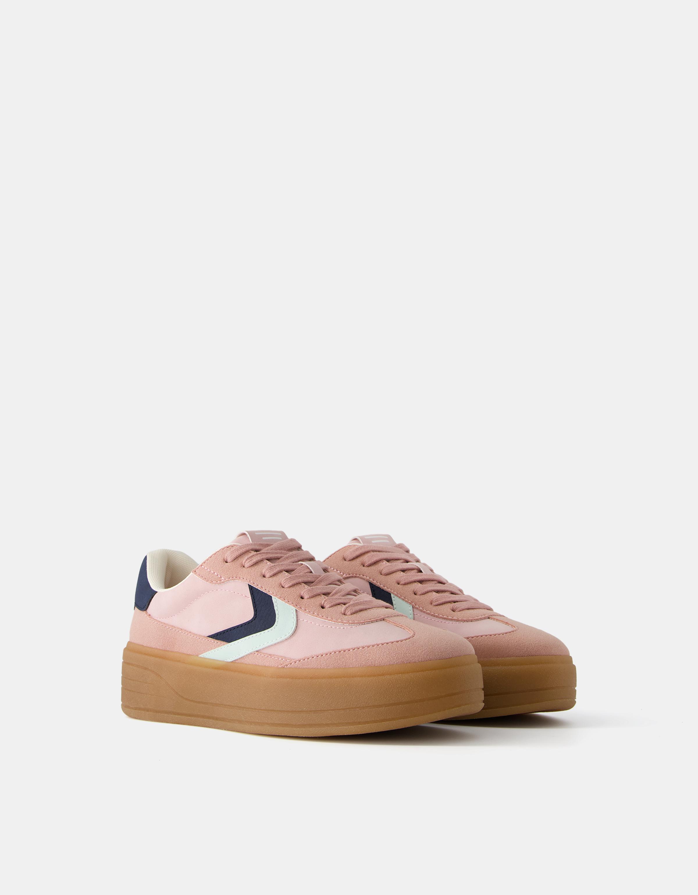 Bershka Retro-Sneaker Mit Plateau Damen 36 Rosa