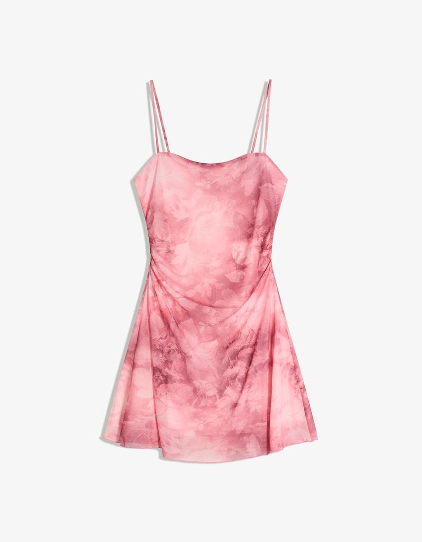 Vestido mini print-Rosa