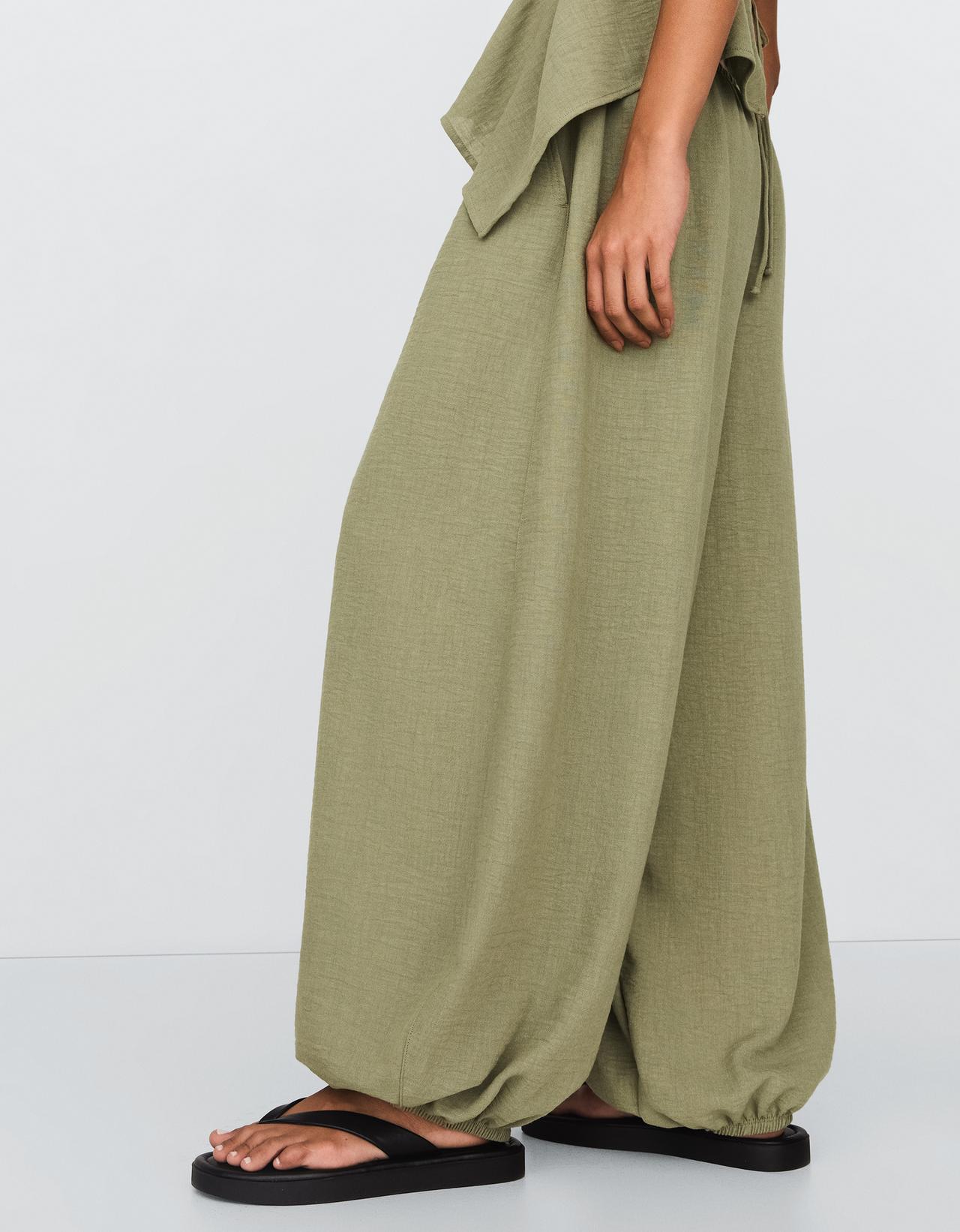 Rustic sarouel trousers — Khaki