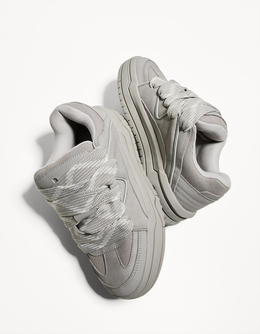 Chunky skater sneakers-Grey-3