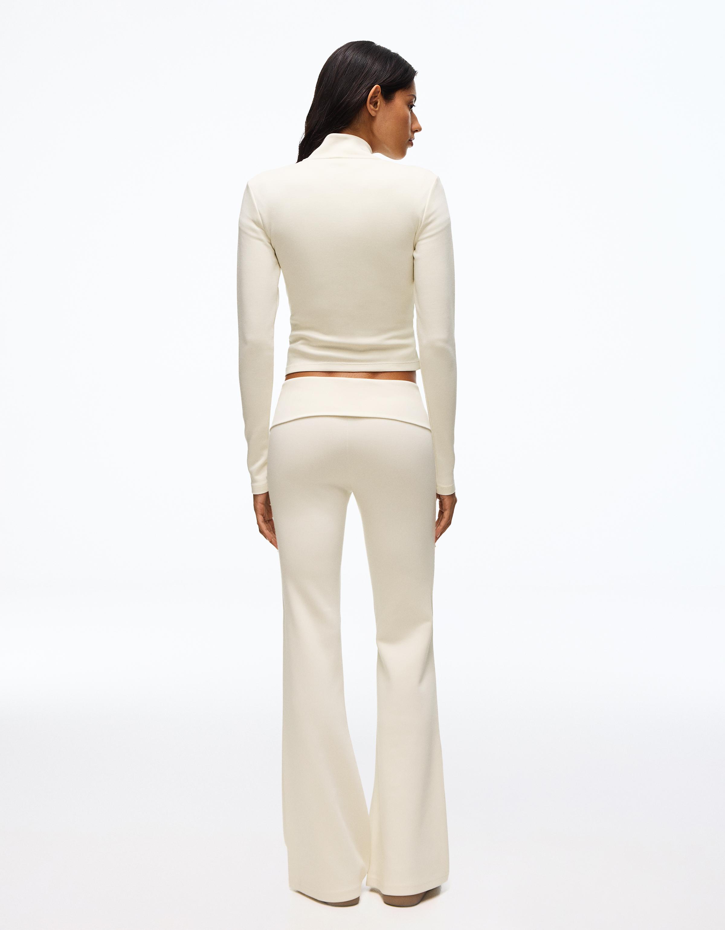 Flared modal trousers — Cream