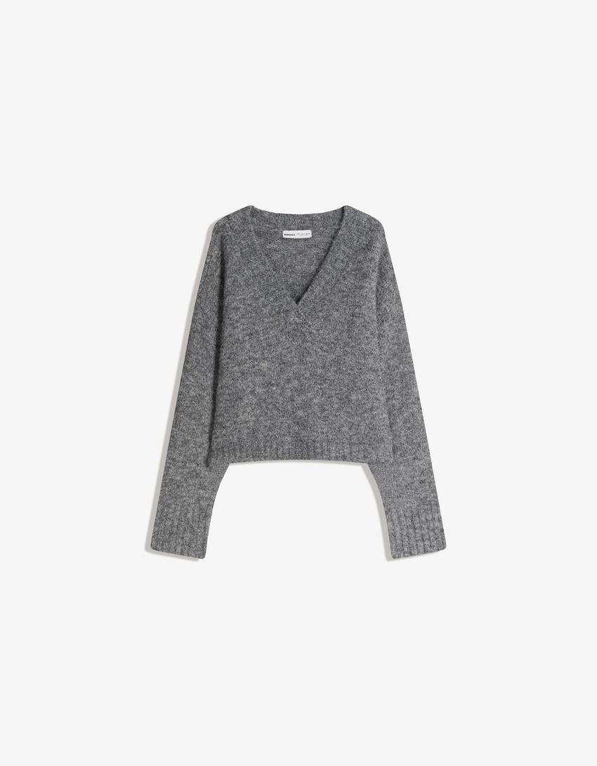 Xersei folgado colo pico-Gris escuro