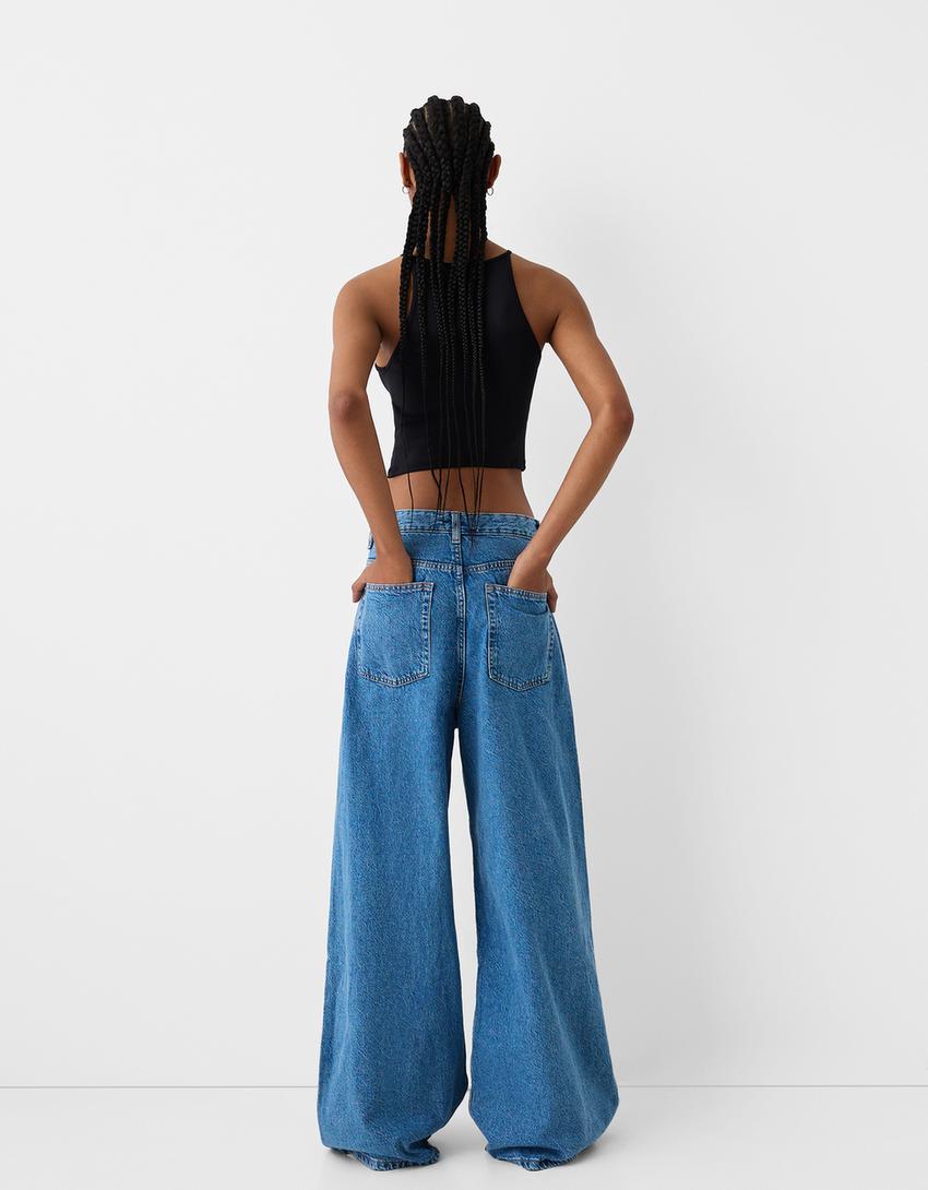 Fiyonklu halter yaka top-Siyah-1