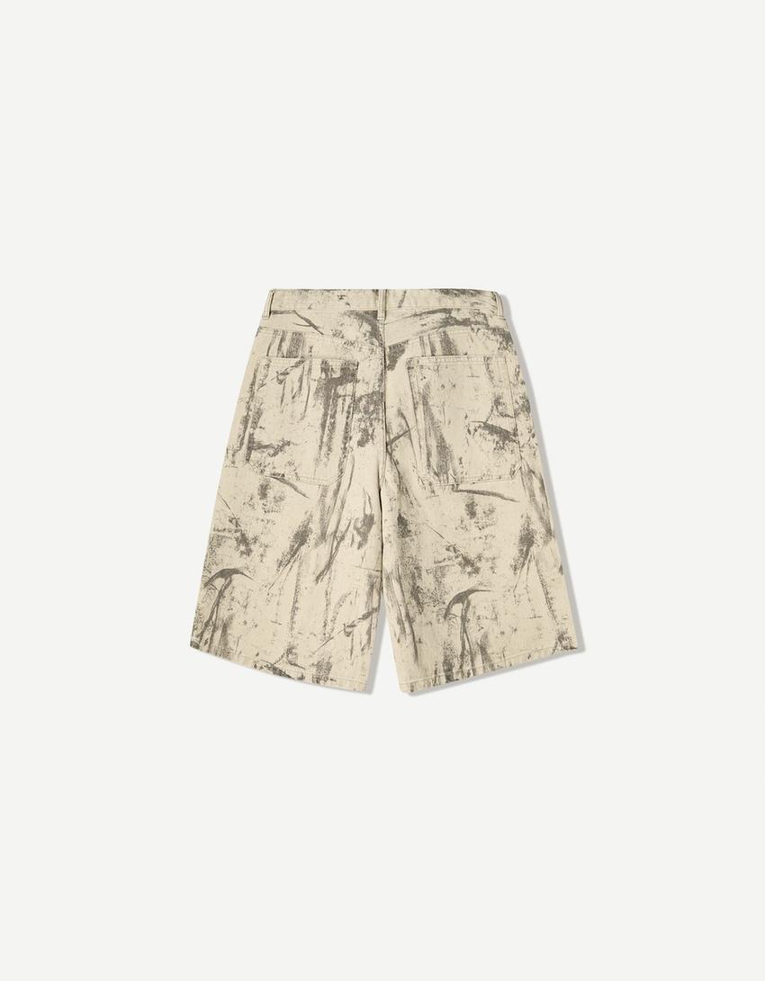 Bermuda baggy fit imprimé-Vert-4