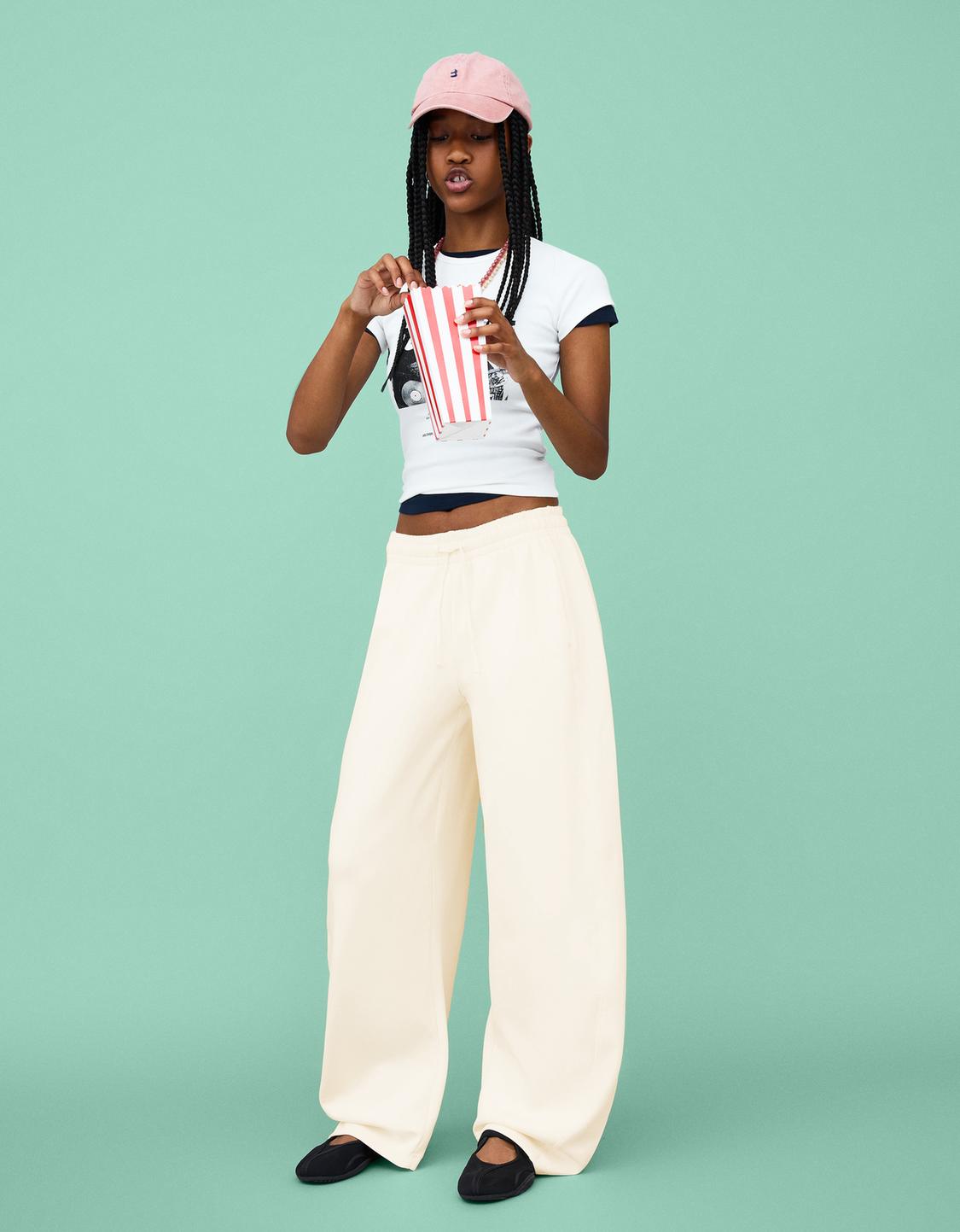 Plush barrel trousers