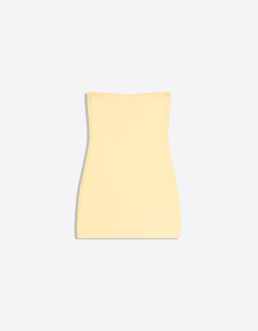 Mini bandeau dress-Yellow