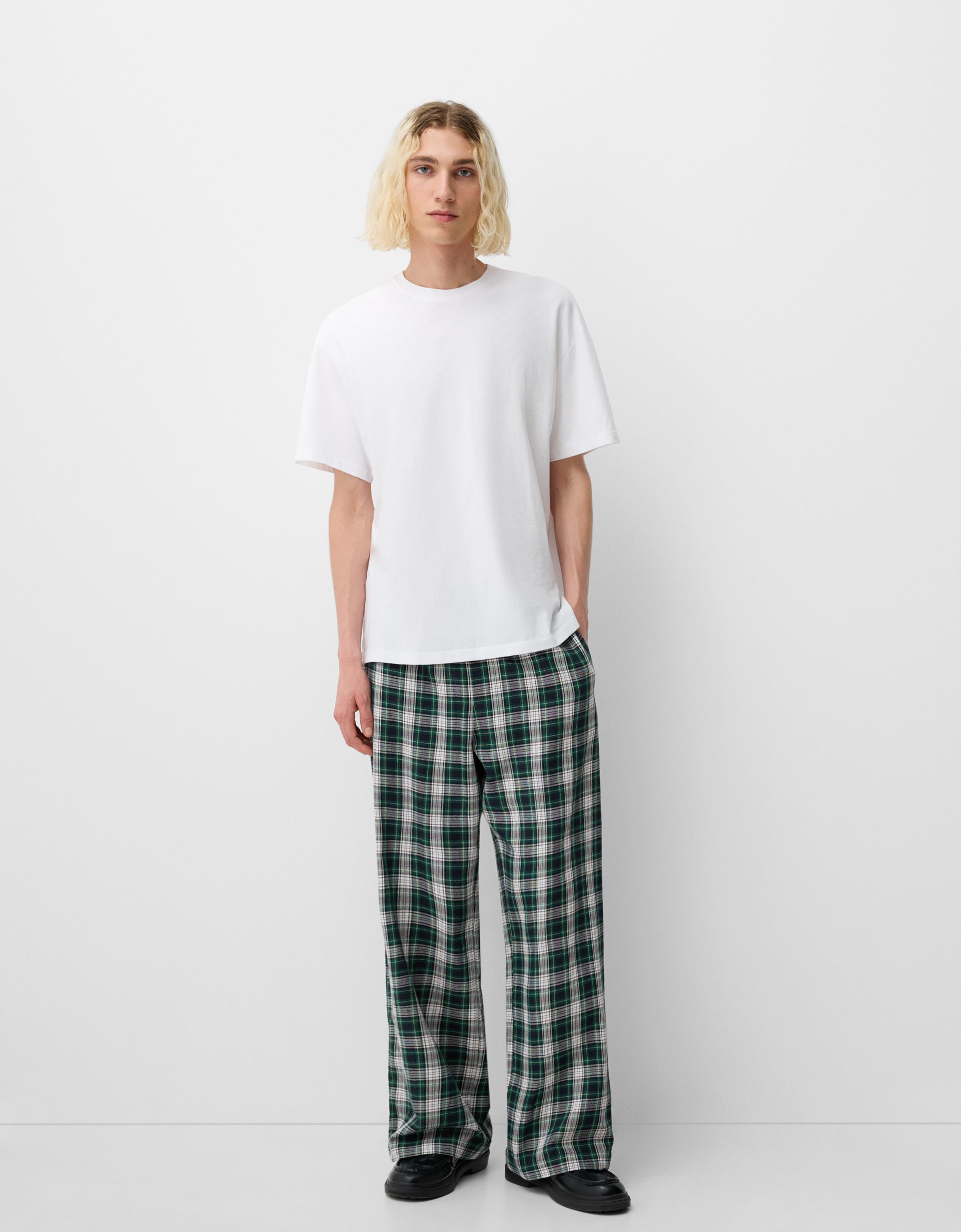 Pantalon shops cuadros bershka mujer