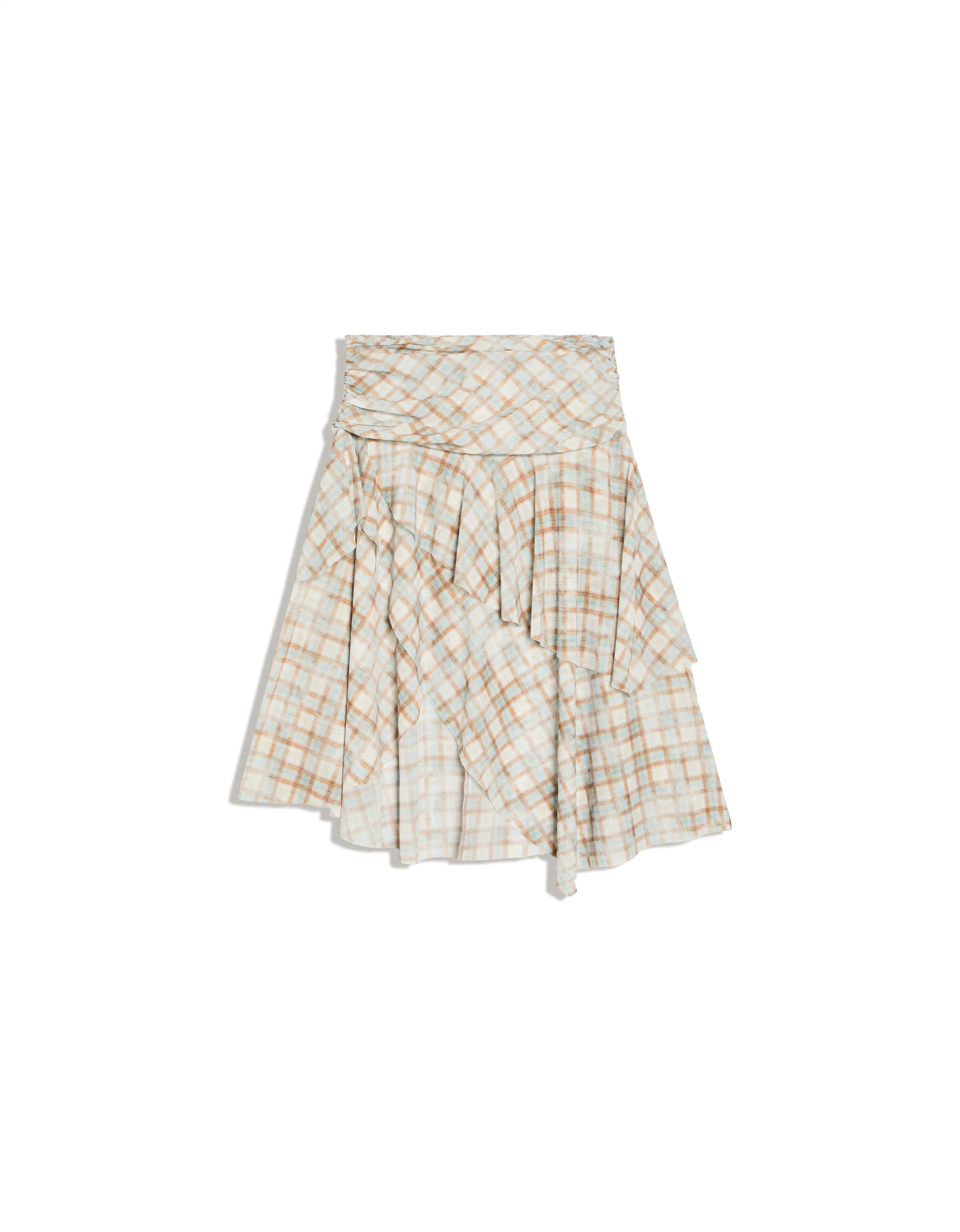 Checked midi skirt — Light blue