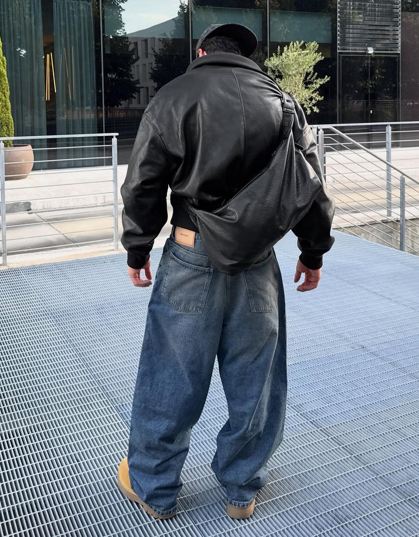 Super baggy fit jean-Açık mavi