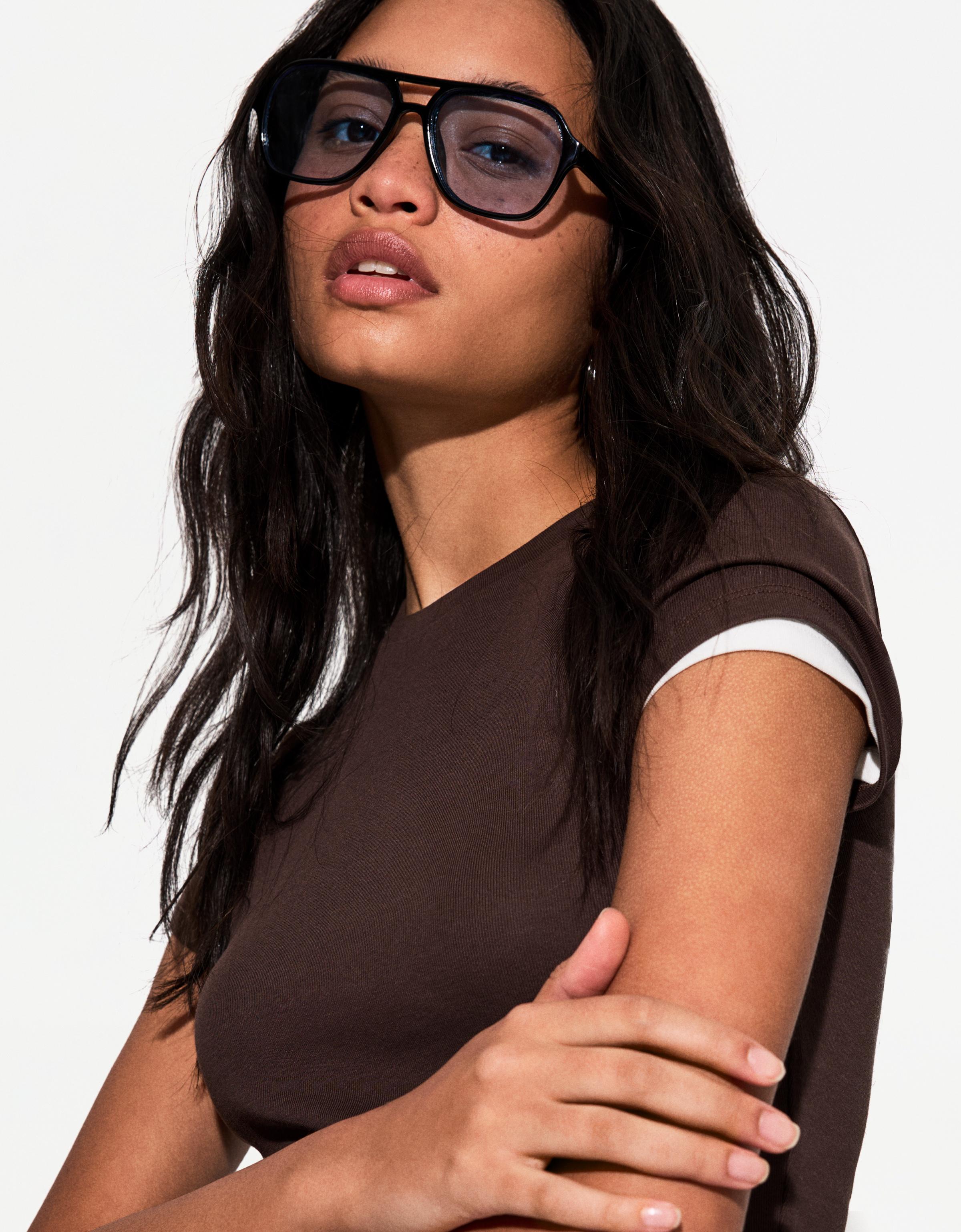 Bershka Sonnenbrille Mit Acetatgestell Damen Blau