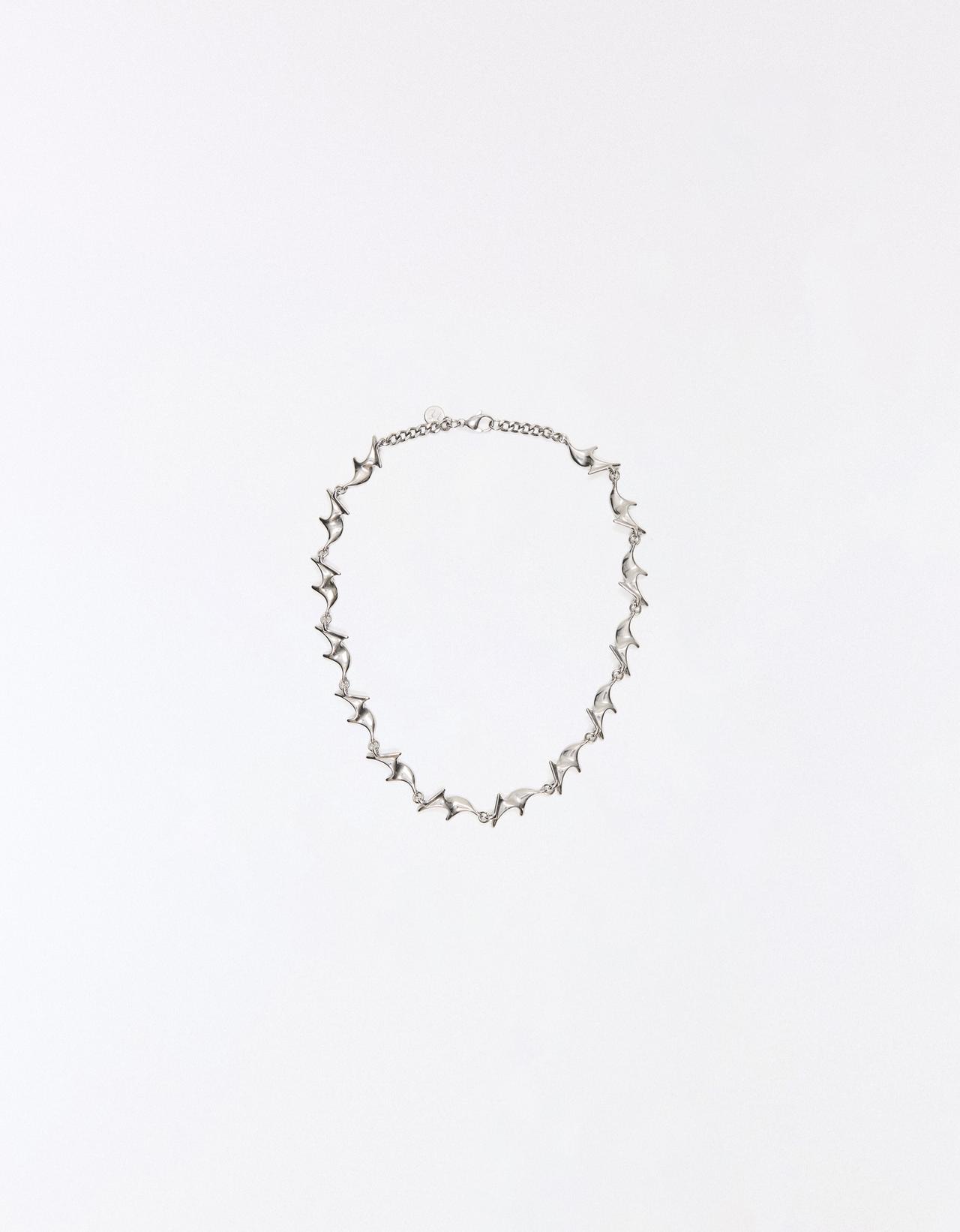 Stainless Steel Spike Chain — Silver