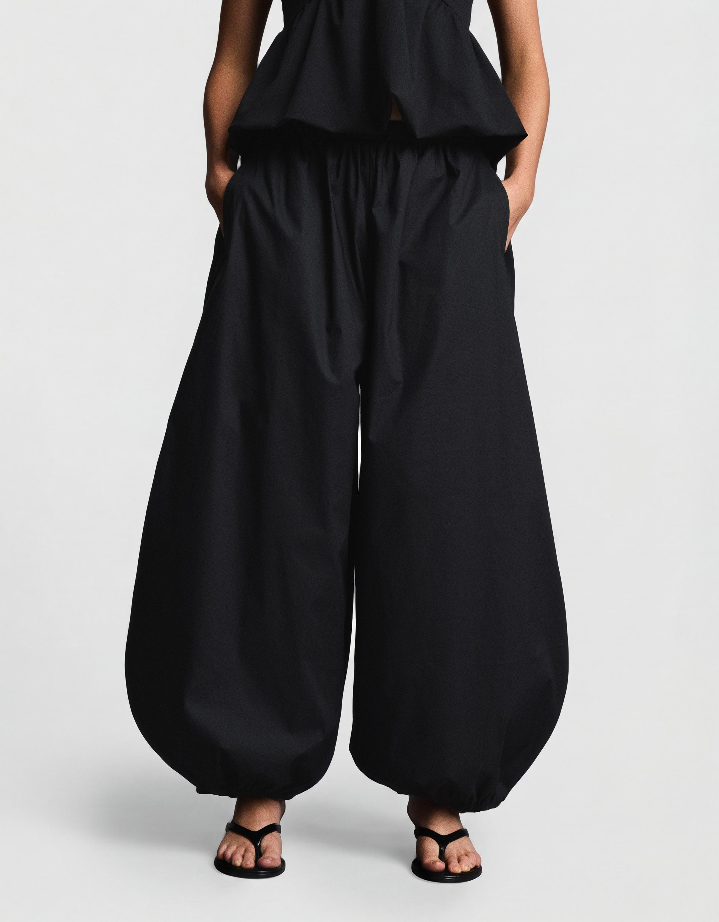 Poplin bloomer trousers — Black