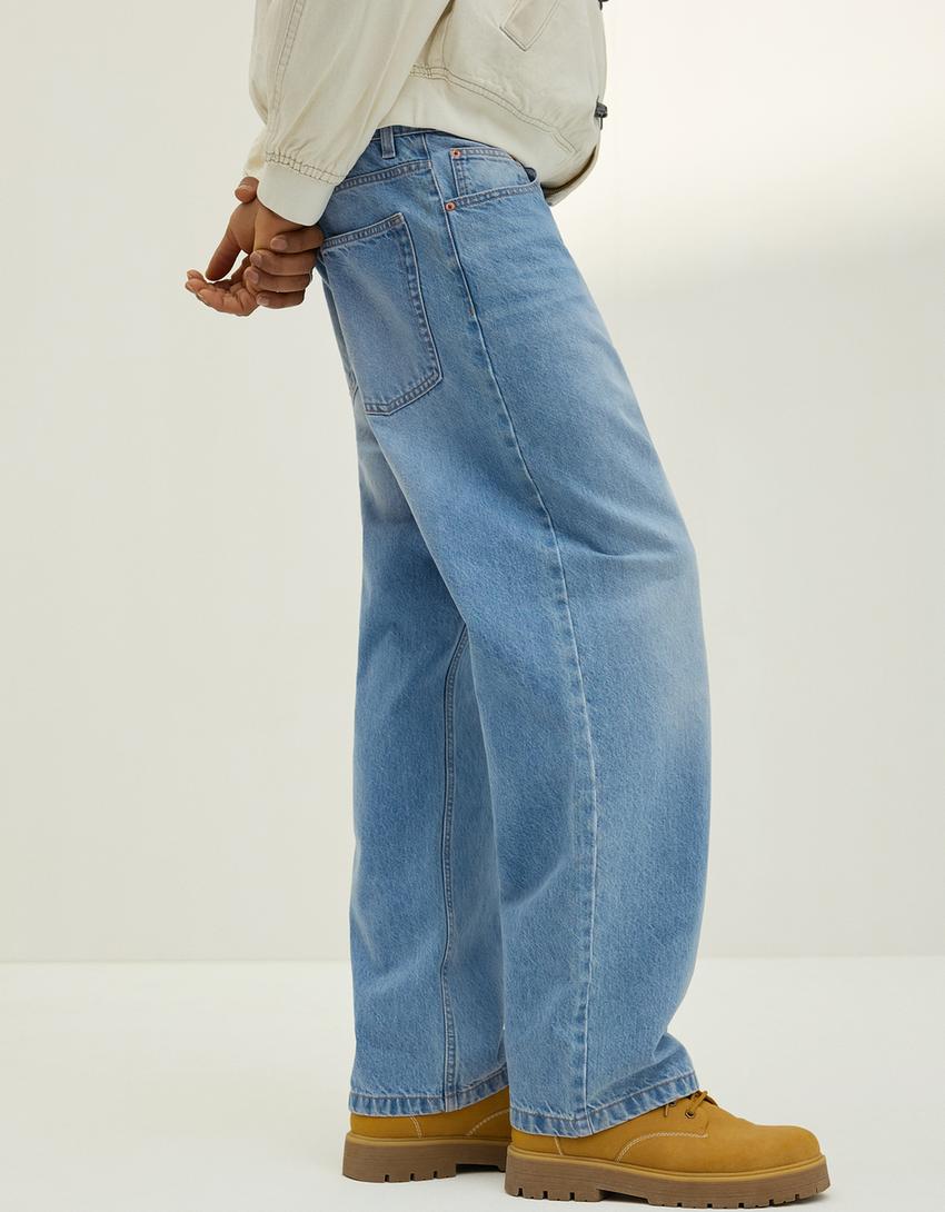 Jeans baggy-Azul lavado