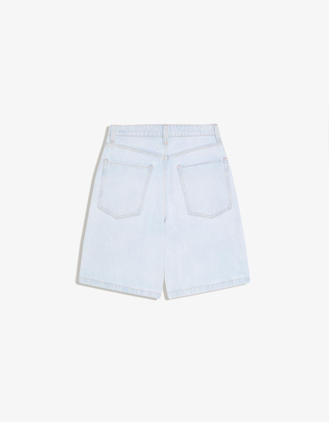 Baggy denim Bermuda shorts — Light blue
