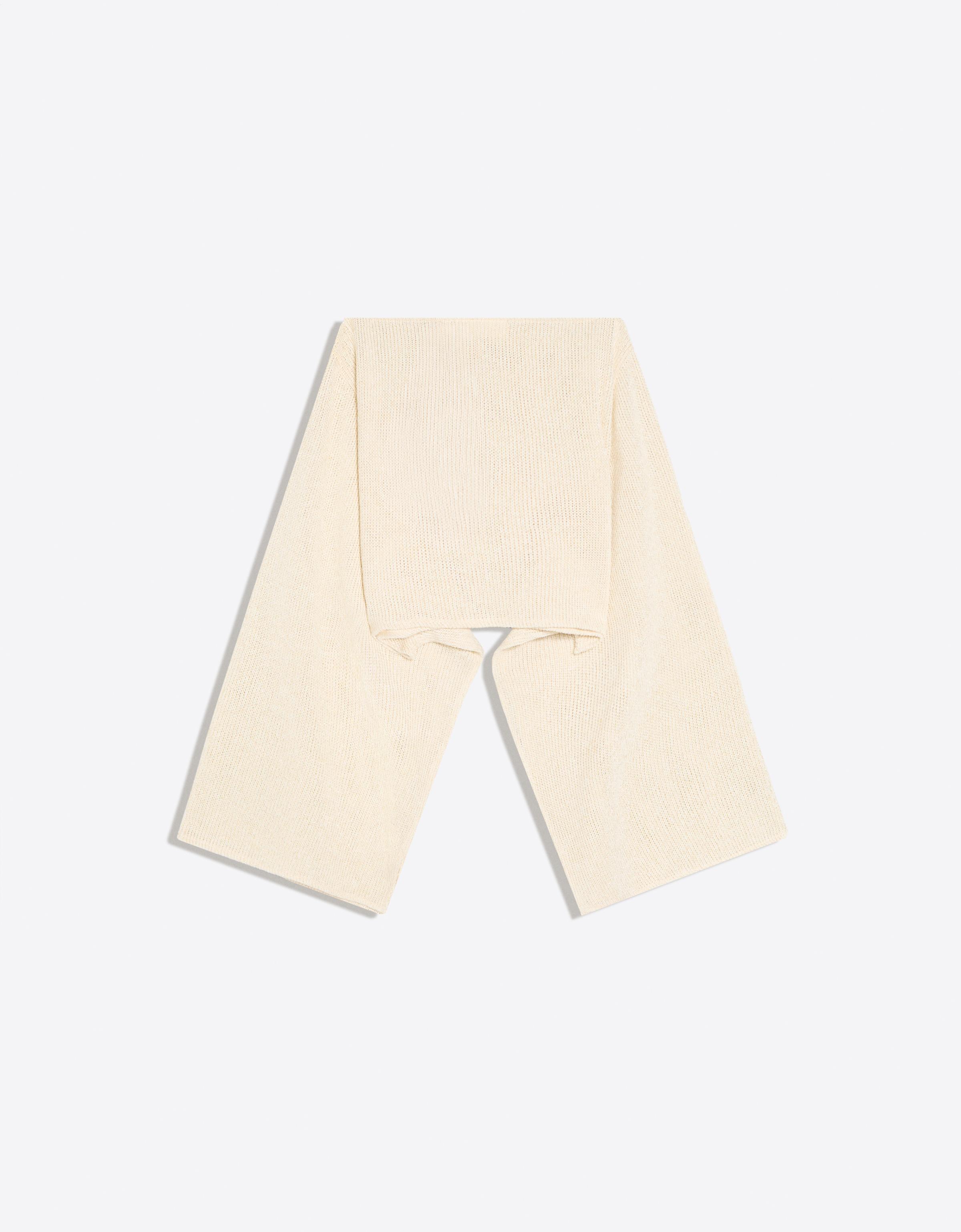 Metallic thread asymmetric cape — Sand