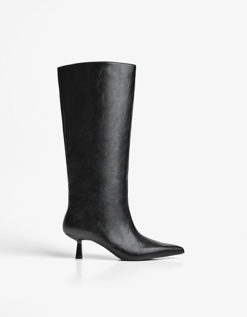 Bota tacón kitten-Negro-0