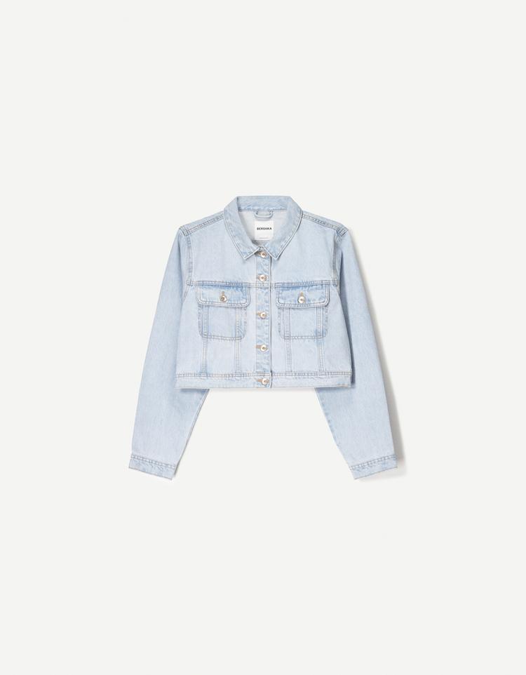 Crop denim ceket