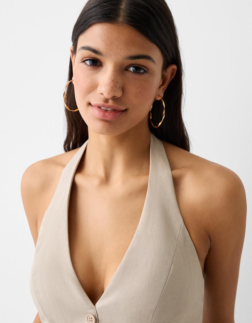 Lot 3 boucles d’oreilles anneaux cascade pierres fantaisie-Or-3