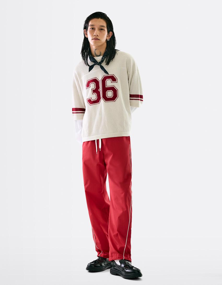 Short sleeve mesh sports T-shirt-Off white