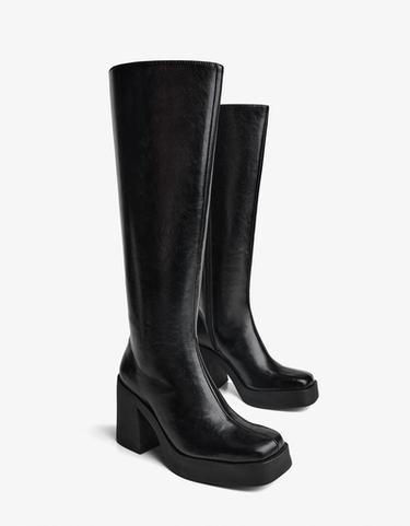Platform heel boot — BLACK 5