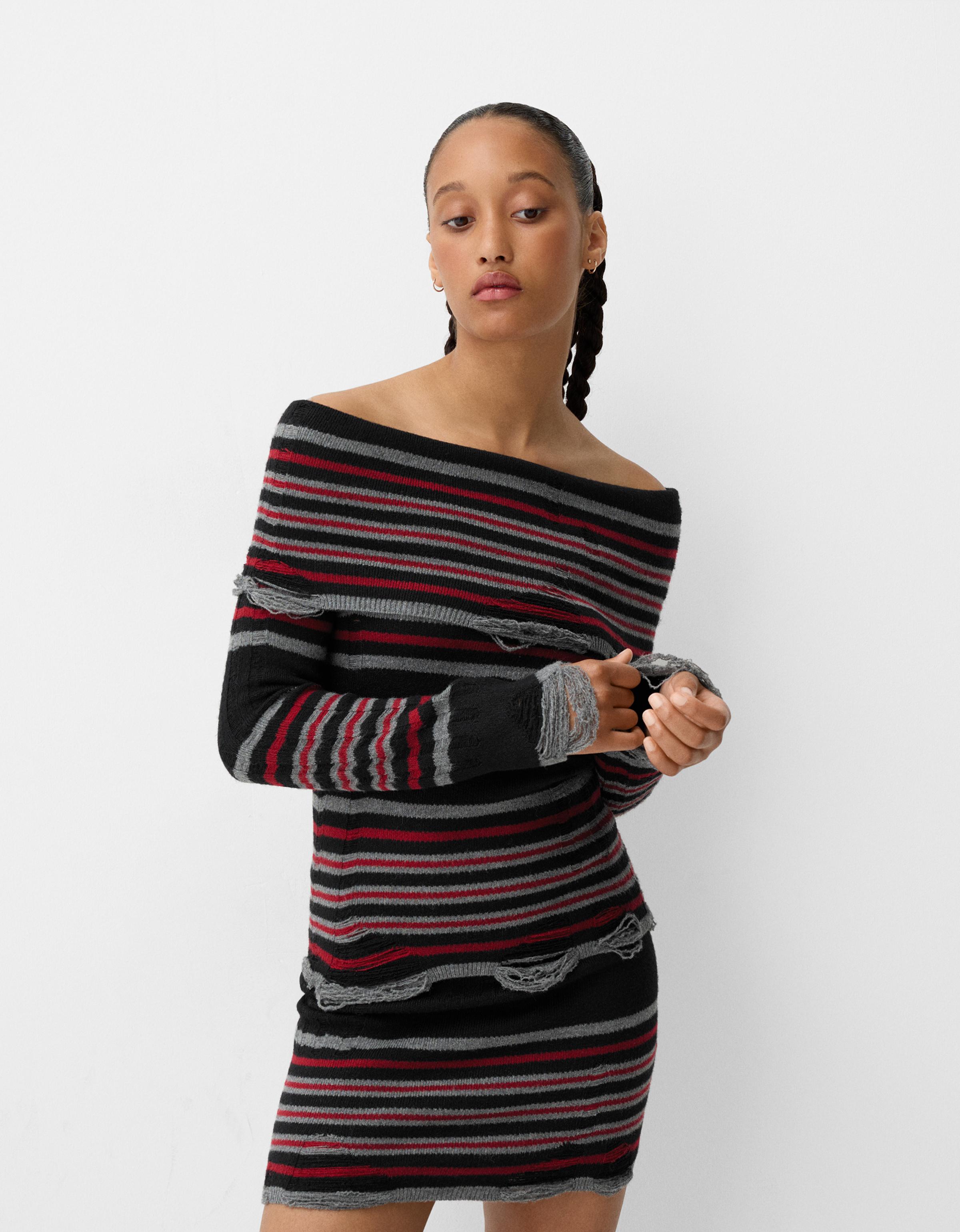 Bershka Minirock Bershka X Beetlejuice Mit Rissen Damen M-L Schwarz