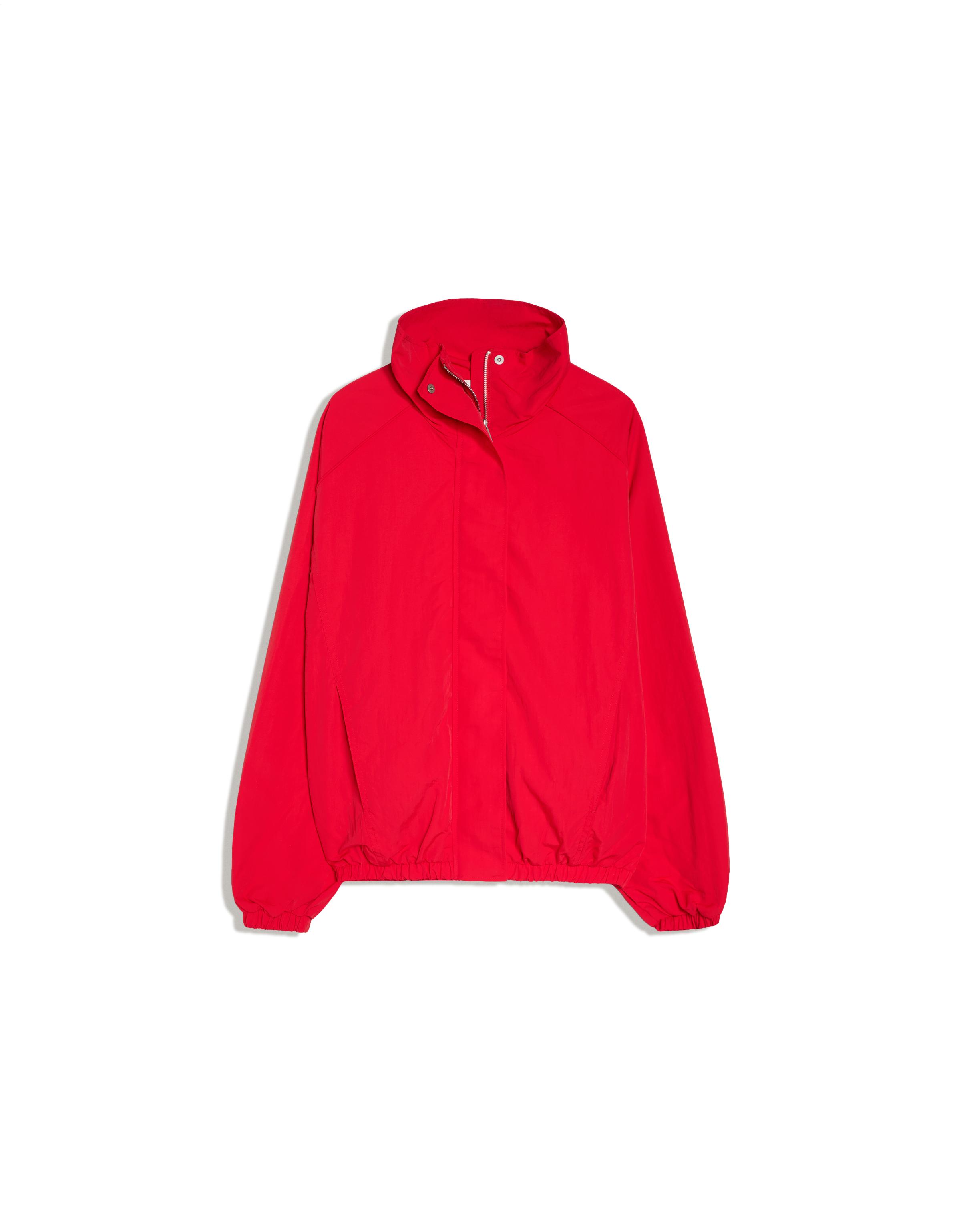 Oversize nylon batwing sleeve jacket — Red
