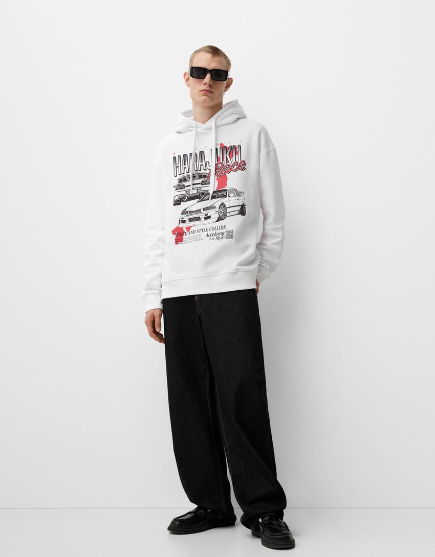 Bershka Wearable Art oversize hoodie - Men | Bershka