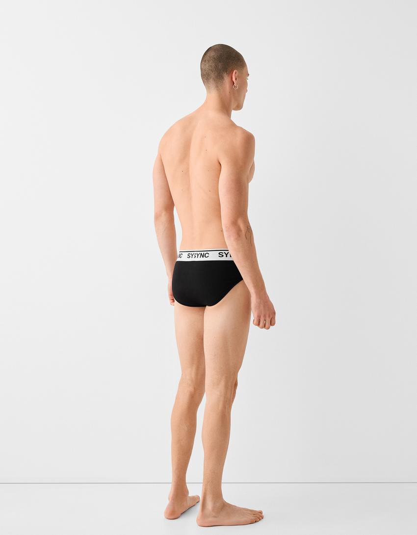 طقم من 3 ازواج بوكسرات بشريط خصر مطبوع-أسود-2