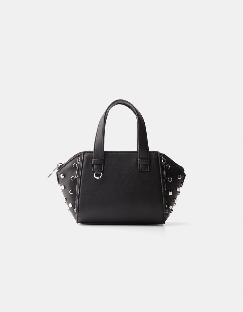 Studded multi-way mini crossbody bag-Black-4