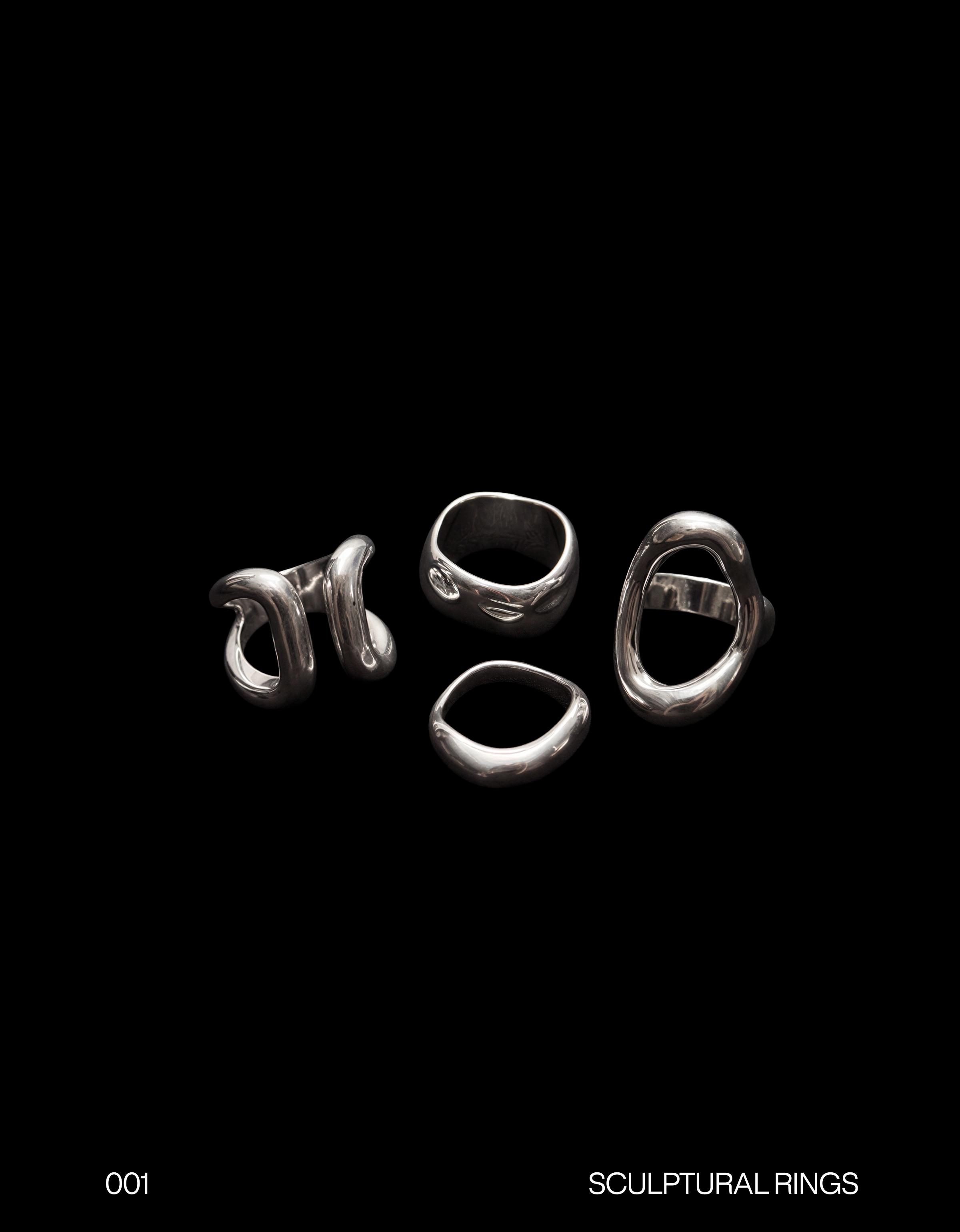 Pack of oval rings — Silver