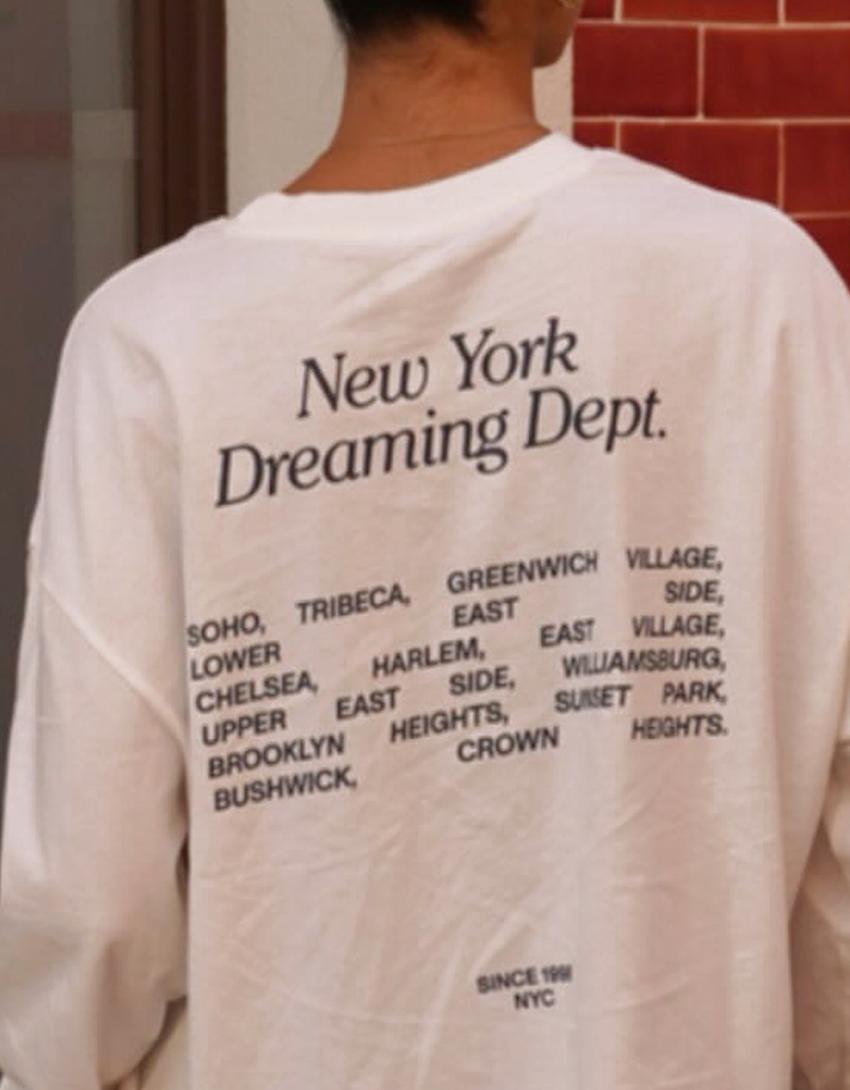 Long-sleeve boxy-fit print T-shirt-Off white