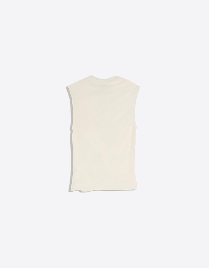 Top tulle à nœuds-Écru