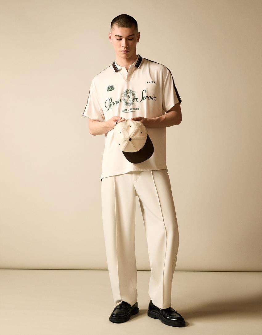 Tailored baggy trousers-Sand