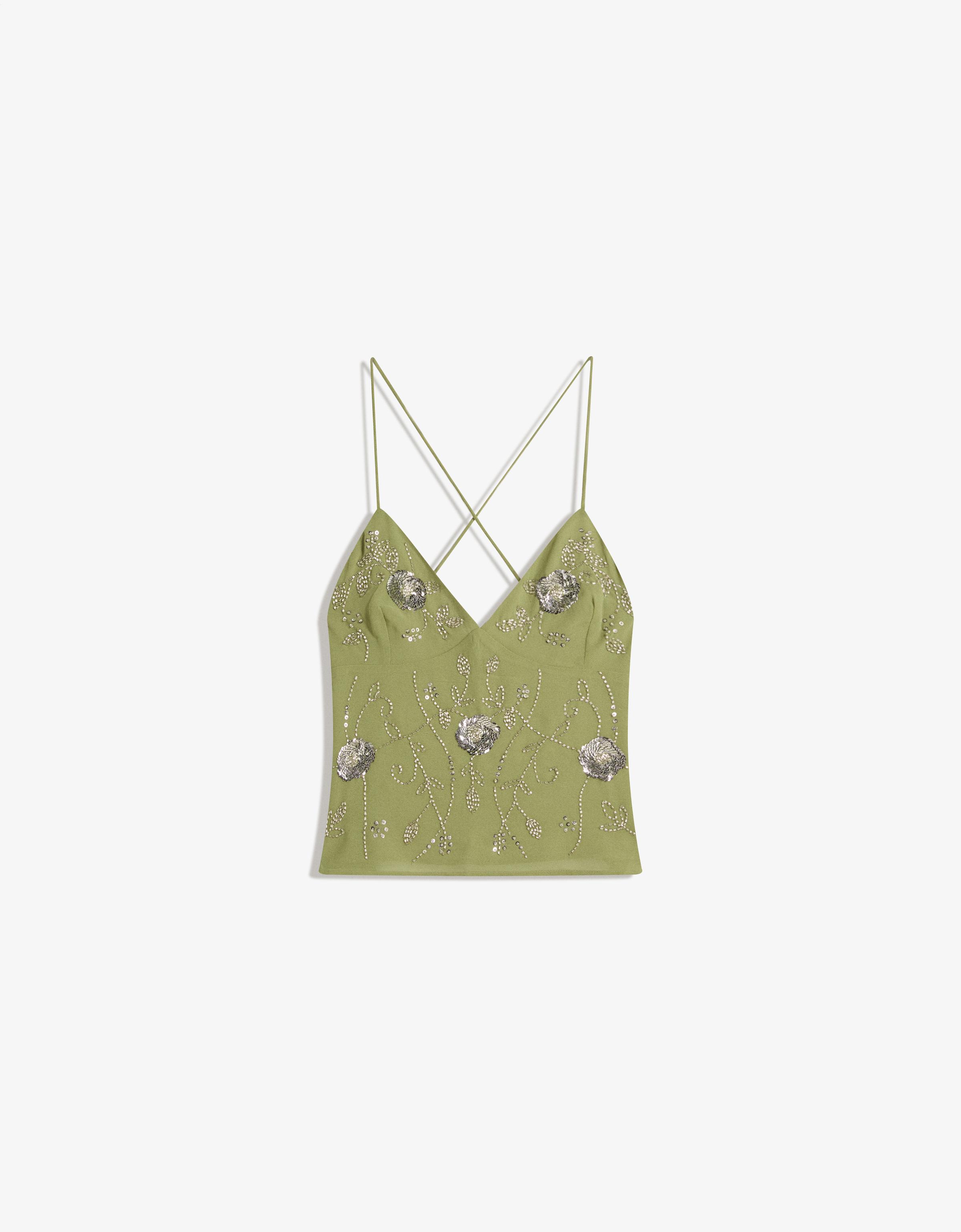 Strappy top with shimmery embroidery - Tops and bodysuits