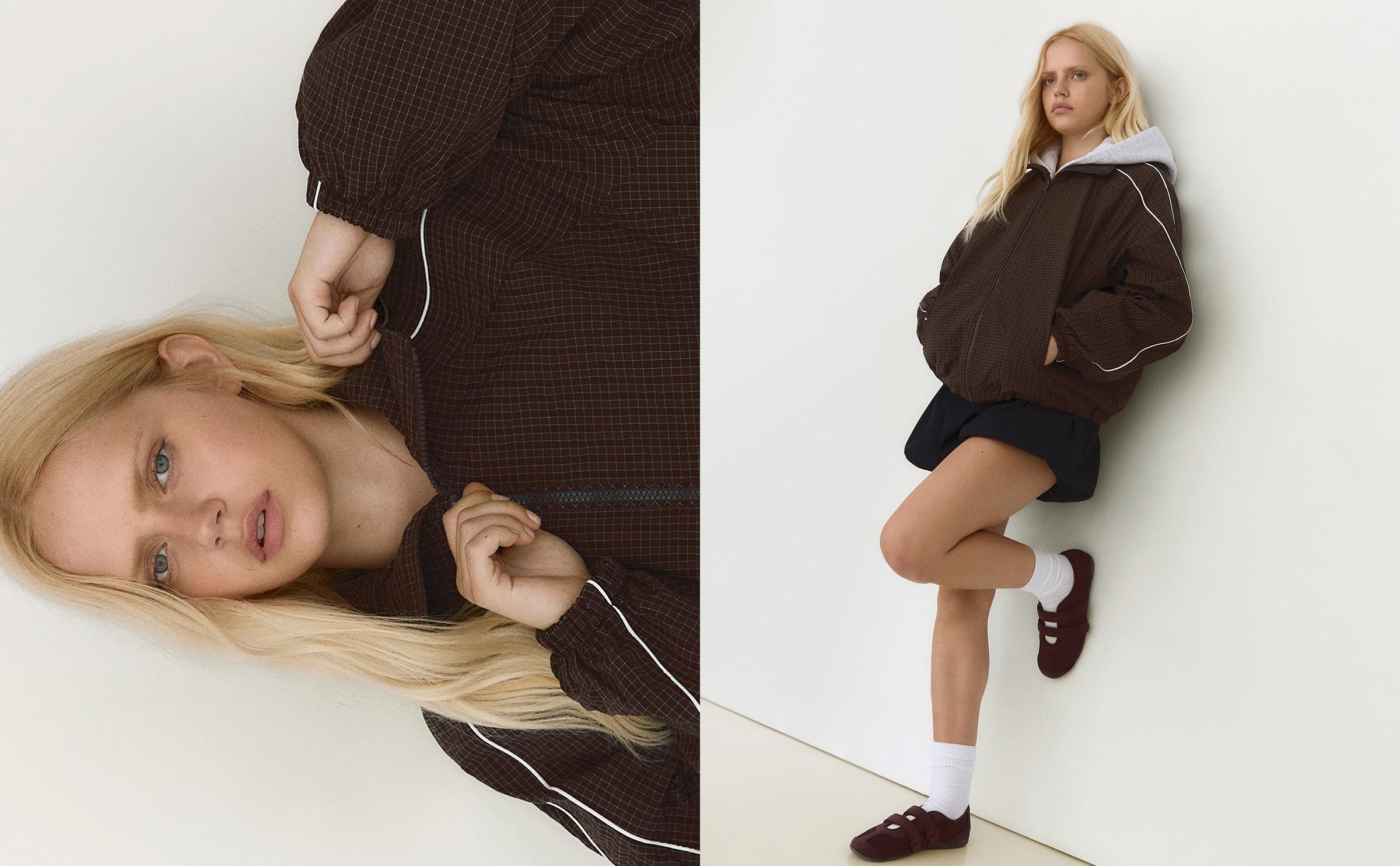 Contrast lightweight jacket — Brown