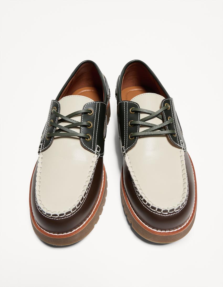 Zapato náutico bordón tricolor-Multicolor