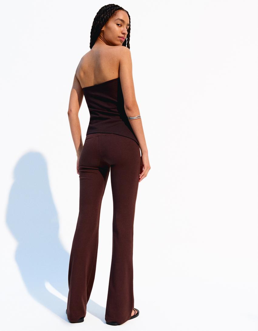 Pantalón flare-Marrón-1
