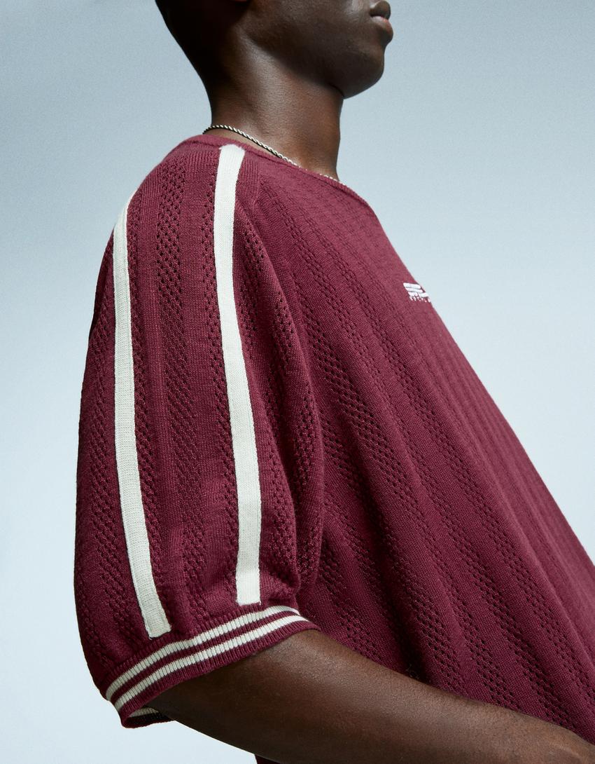 Sportief T-shirt met korte mouw-Bordeaux
