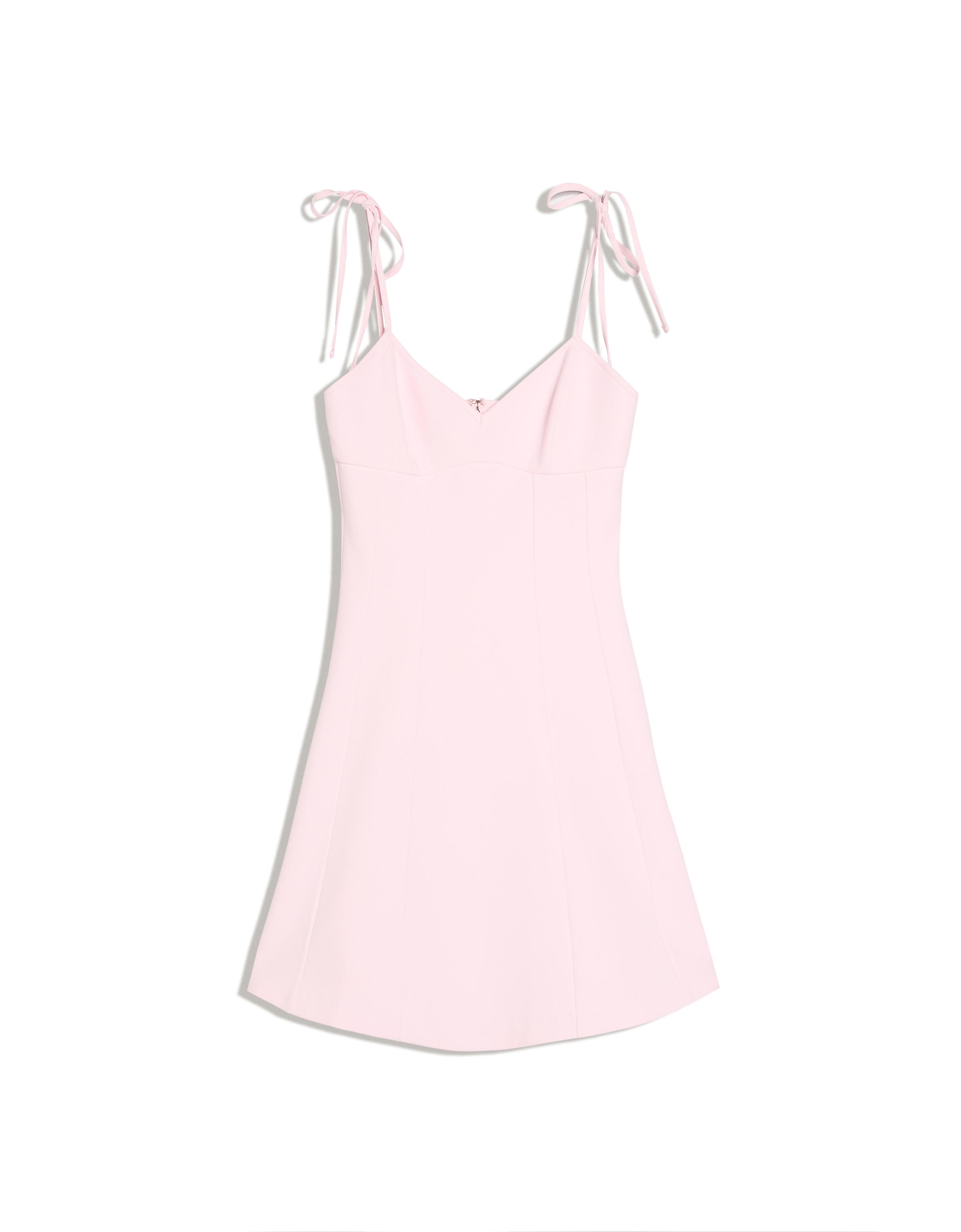 Mini dress with ribbon straps