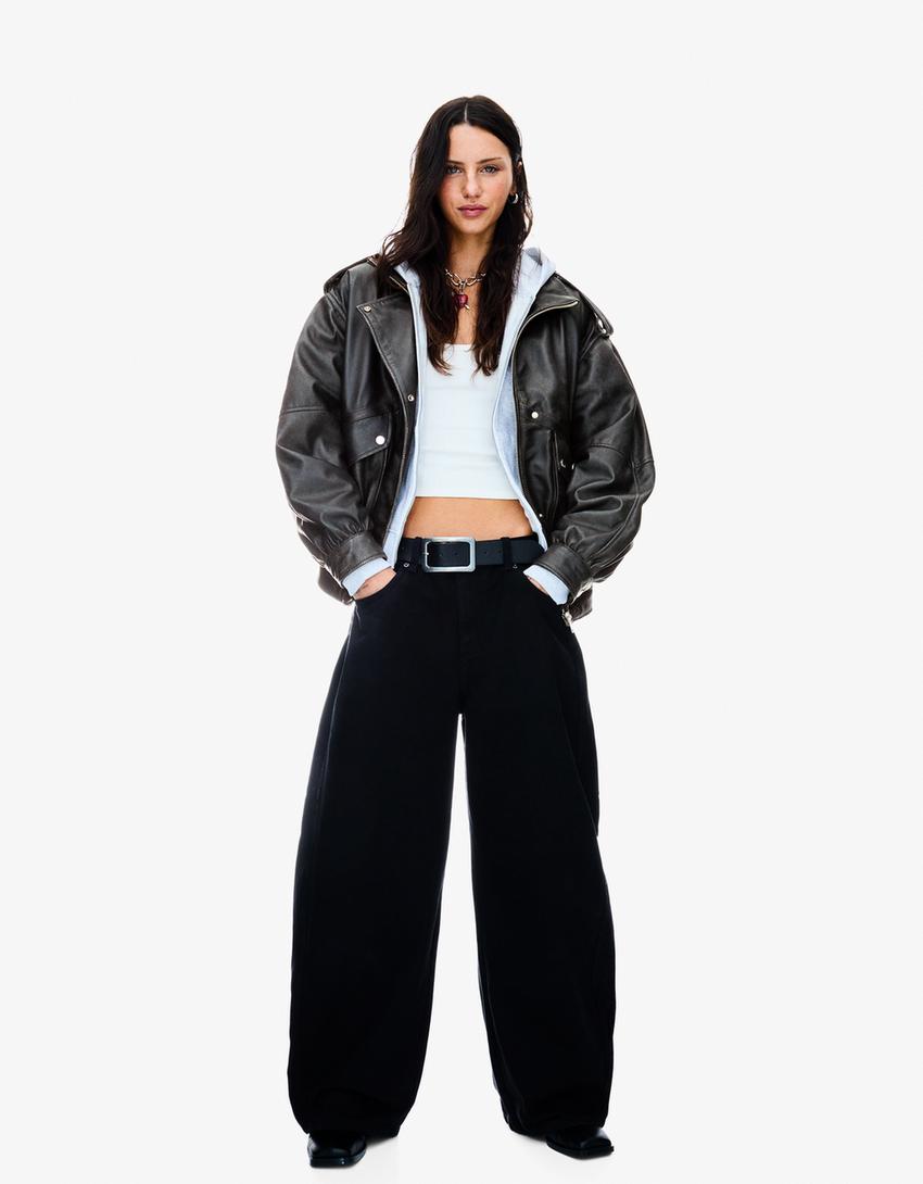‘80s leather jacket-Black-1