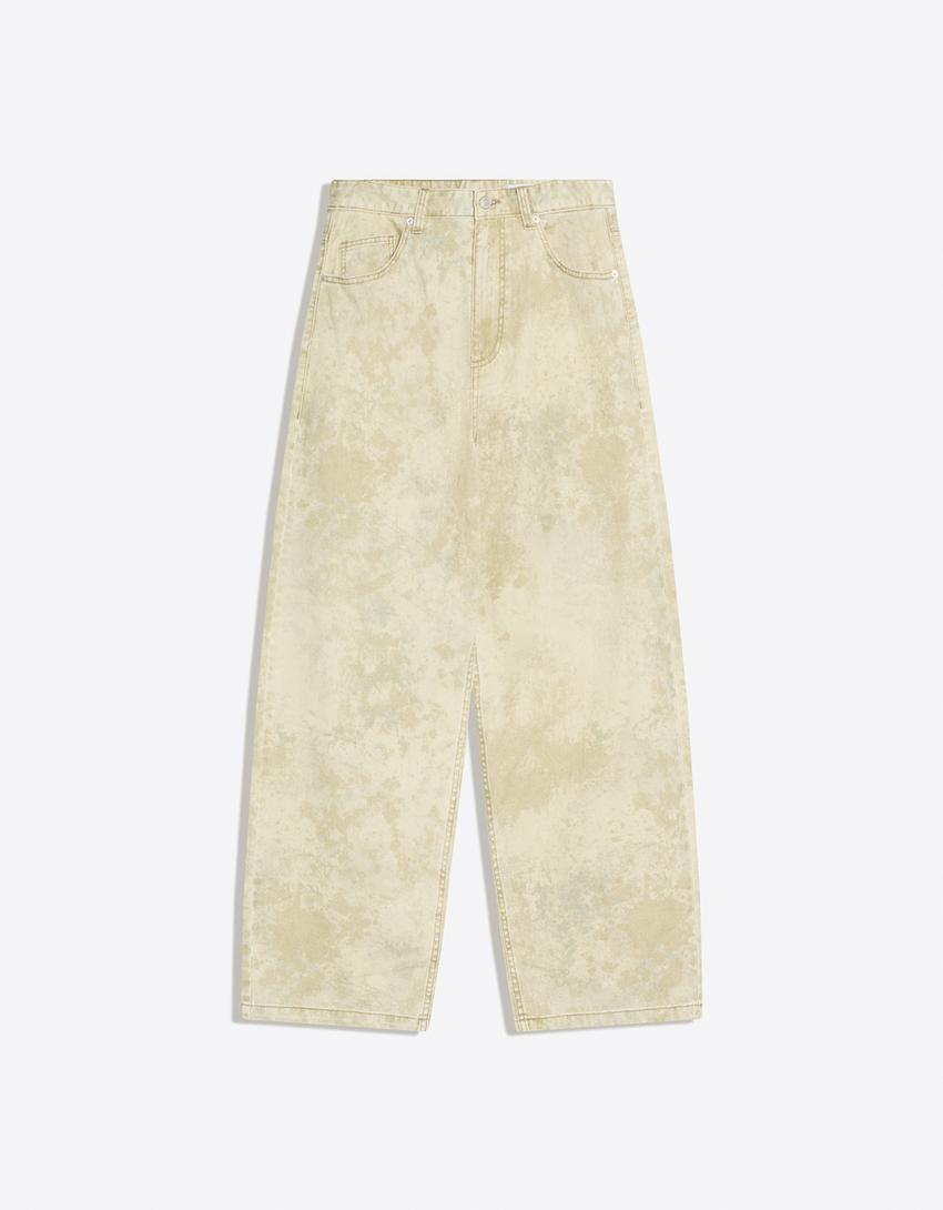 Jeans barrel print-Verde