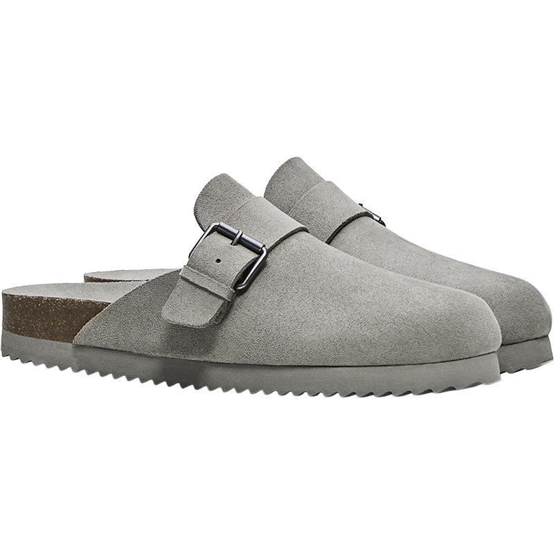 CASUAL BUCKLE CLOGS — Grey